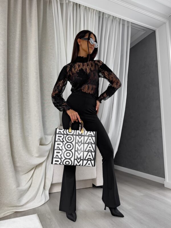 Bluzka FLORAL – czarna