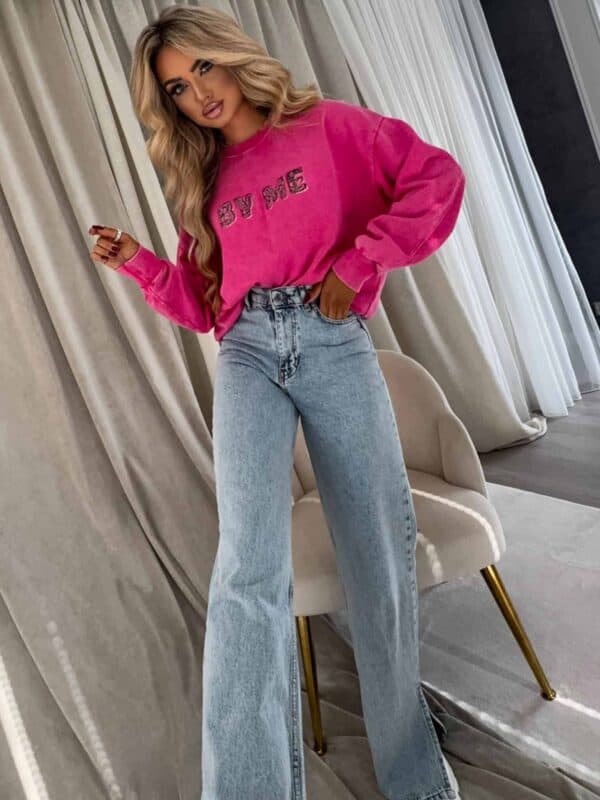 Dekatyzowana bluza POWER - różowa