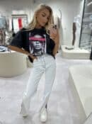 Dekatyzowany t-shirt LOCK - czarny