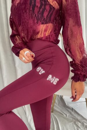 Legginsy WOW - bordowe
