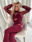 Legginsy WOW - bordowe