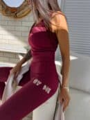 Legginsy WOW - bordowe