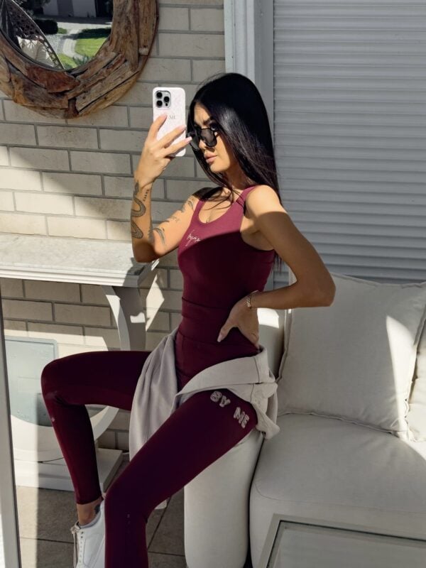 Legginsy WOW - bordowe