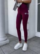 Legginsy WOW - bordowe