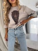 T-SHIRT MEDIUM TIGER - taupe