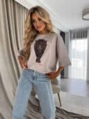 T-SHIRT MEDIUM TIGER - taupe