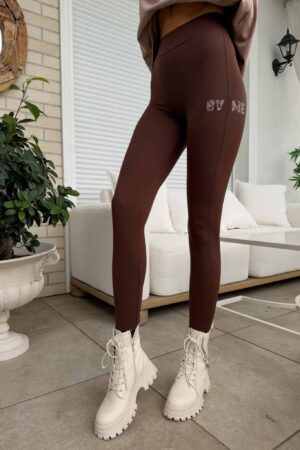 Legginsy WOW - czekoladowe