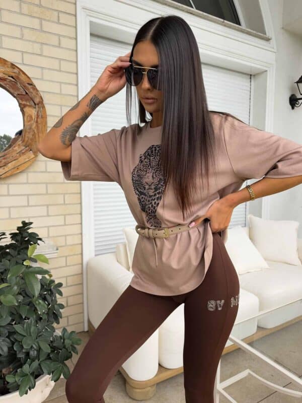Legginsy WOW - czekoladowe