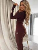 Legginsy WOW - czekoladowe