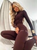 Legginsy WOW - czekoladowe
