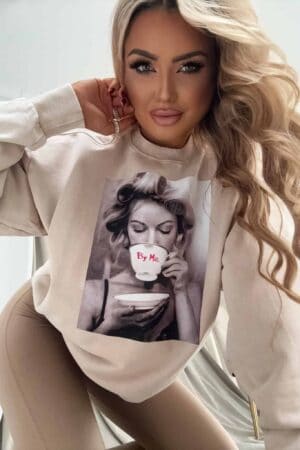 Dekatyzowana bluza ROLLER - jasny beż