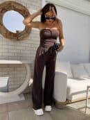 Spodnie LAMIA – czekoladowe