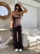 Spodnie LAMIA – czekoladowe