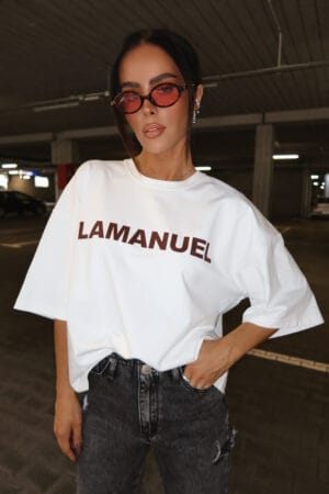 Tshirt NOIR ecru/bordo