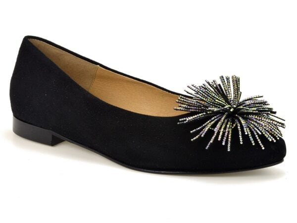 Czarne Baleriny KARINO 4953/003-P czarny zamsz