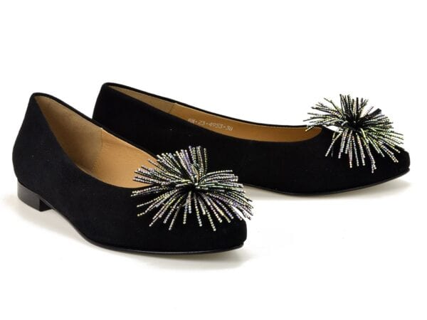 Czarne Baleriny KARINO 4953/003-P czarny zamsz