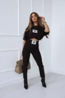 Legginsy damskie BG Elly | gorzka czekolada