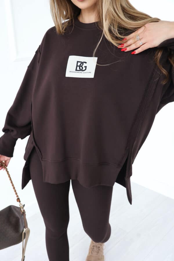Bluza damska BG Kate | gorzka czekolada