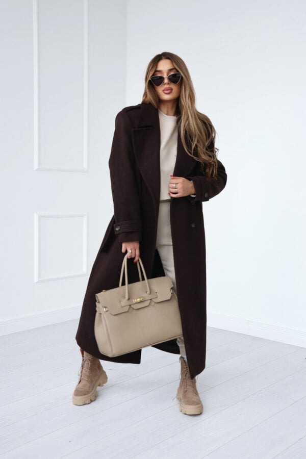 Płaszcz damski BG Sabrina | gorzka czekolada