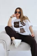 T-Shirt damski BG Choco | biały T-Shirt damski BG Choco | biały