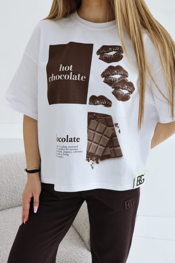 T-Shirt damski BG Choco | biały T-Shirt damski BG Choco | biały