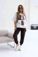 T-Shirt damski BG Choco | biały T-Shirt damski BG Choco | biały