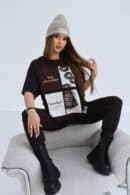 T-Shirt damski BG Choco | gorzka czekolada T-Shirt damski BG Choco | gorzka czekolada