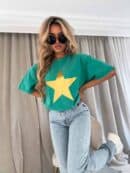 Dekatyzowany t-shirt STAR - zielony