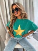 Dekatyzowany t-shirt STAR - zielony