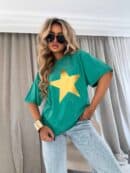 Dekatyzowany t-shirt STAR - zielony
