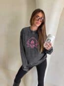 Dekatyzowana bluza QUEEN - czarna