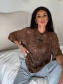Bluzka MARMARIS welur - mleczna czekolada