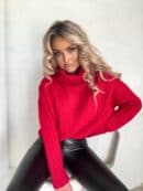 Sweter golf INKO - czerwony