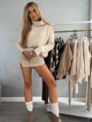Sweter golf INKO - jasny beż