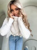 Sweter golf INKO - jasny beż