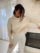 Sweter golf INKO - jasny beż