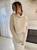 Sweter golf INKO - jasny beż