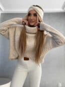 Sweter golf INKO - jasny beż