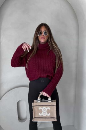 Sweter golf INKO - bordowy