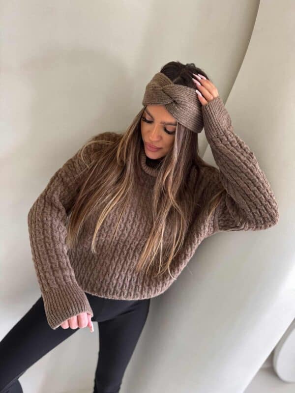 Sweter golf INKO - czekoladowy