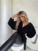 Bluzka KAIRA SHAGGY – czarna