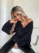 Bluzka KAIRA SHAGGY – czarna