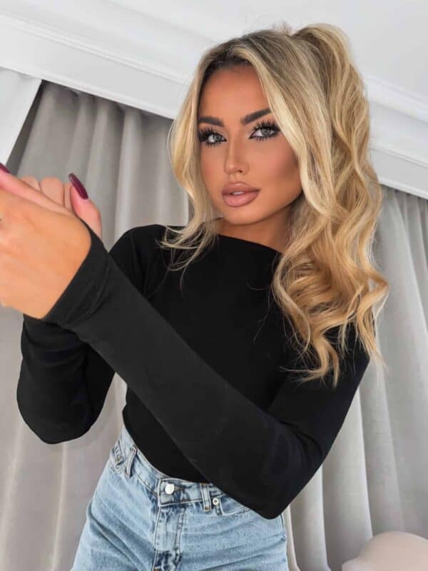 Bluzka SABRINA pianka - czarna