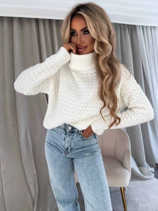 Sweter golf INKO - ecru
