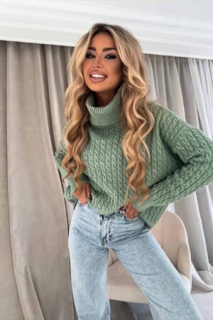 Sweter golf INKO - matcha