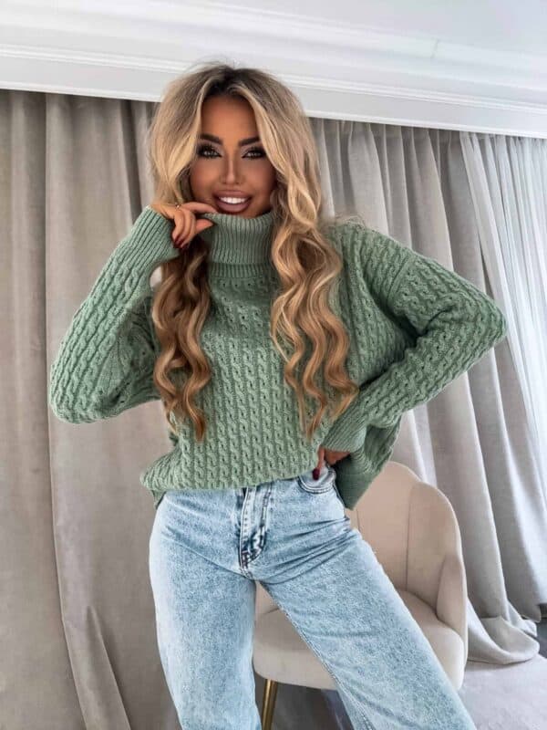 Sweter golf INKO - matcha