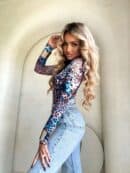 Bluzka SKIN print pantera – blue
