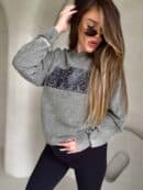 Dekatyzowana bluza KORONKA - khaki