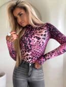 Bluzka SKIN print pantera – pink