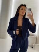 Marynarka dresowa SLIM - granatowa